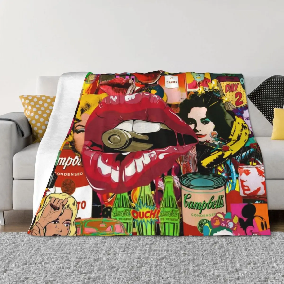 

Pop Art Therapy Throw Blanket Sofa Throw Polar Bed linens Blankets