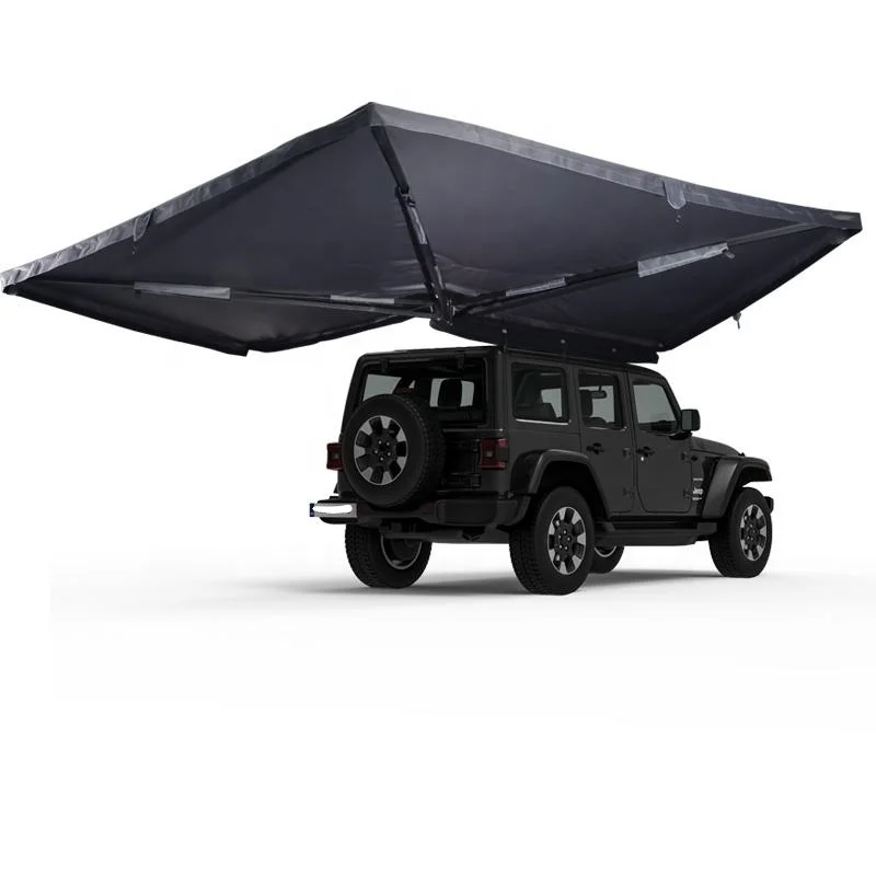 Camp Accessories 4WD 4X4 Retractable Fast Open 270 Degrees Free Standing Awning Car Side Foxing Awning Waterproof Custom