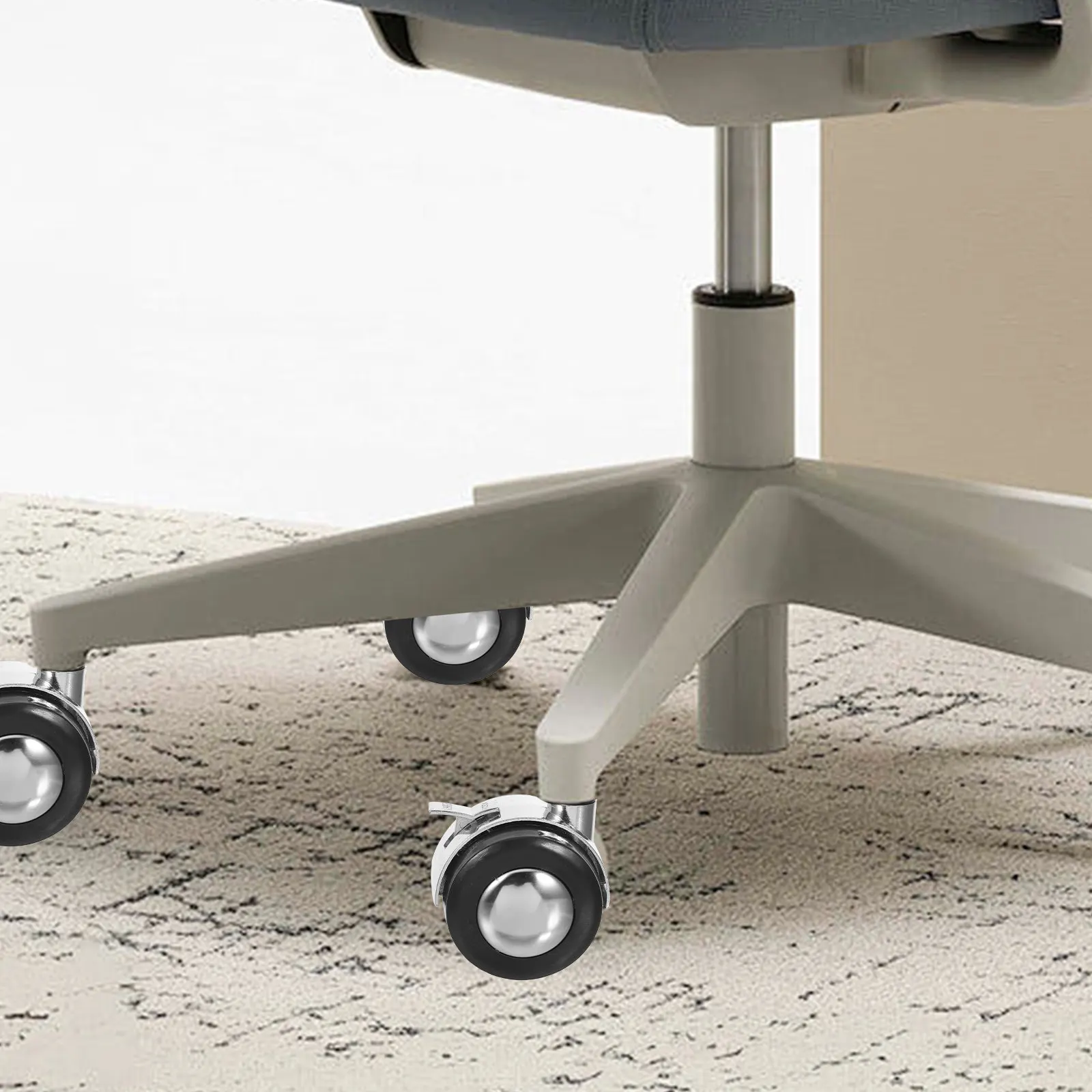4Pcs Universal Swivel Caster Wheels Alloy Heavy Duty Brake Display Cabinet Trolley Castors Smooth 360 Degree Rotation for Office
