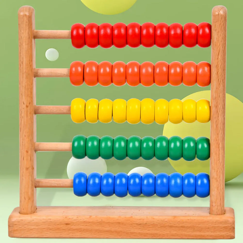 2Pcs Vintage Style Five-Column Wooden Abacus for Children Mental Arithmetic Training Preschool Math Learning Tool