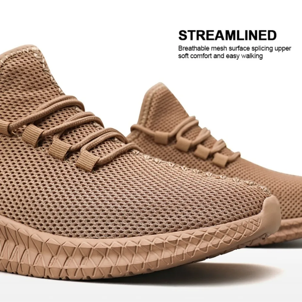 2026 Men's Non-Slip Casual Sneakers Breathable Outdoor Jogging Training Hiking Sports Running Outdoor Weave Knit Lace Up Shoes