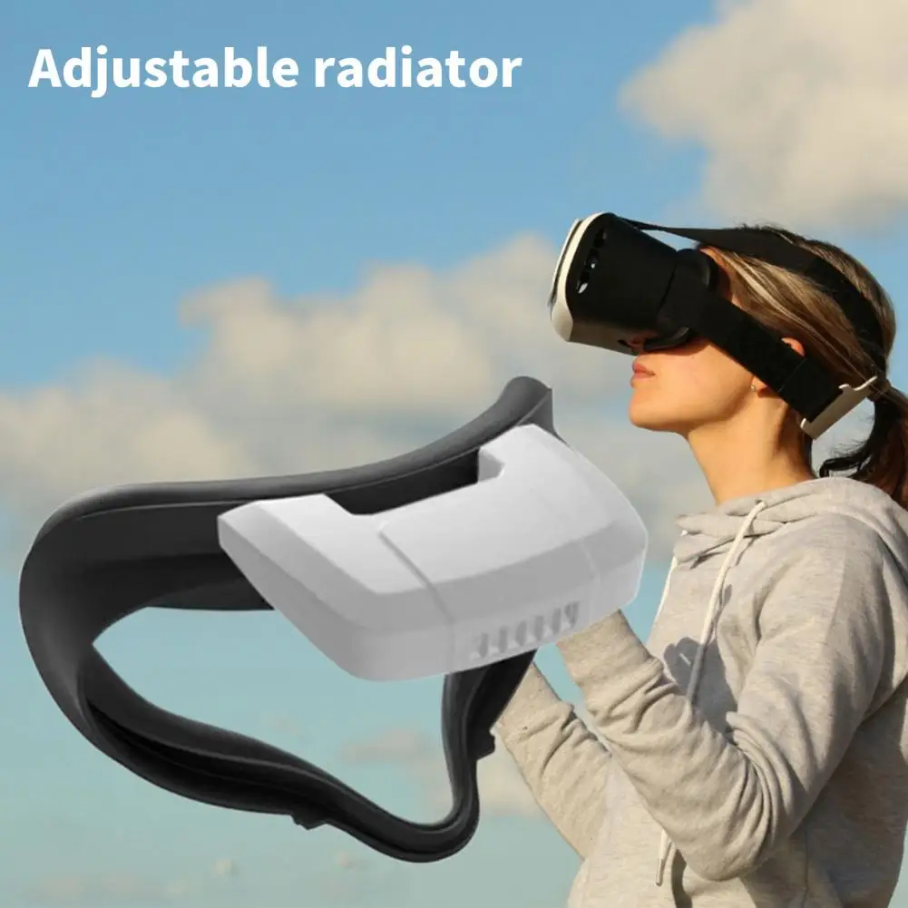 1 Set VR Cooling Fan 3 Speed Adjustable with LED VR Headset Air Circulation Radiator Facial Cover for Oculus Quest2