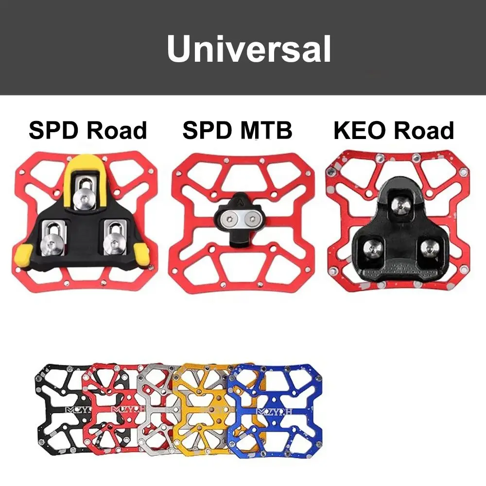 2pcs Aluminum Alloy Bicycle Clipless Pedal Anti-slip Ultralight Clipless Pedal Classic Delicate Platform Adapters For SPD KEO