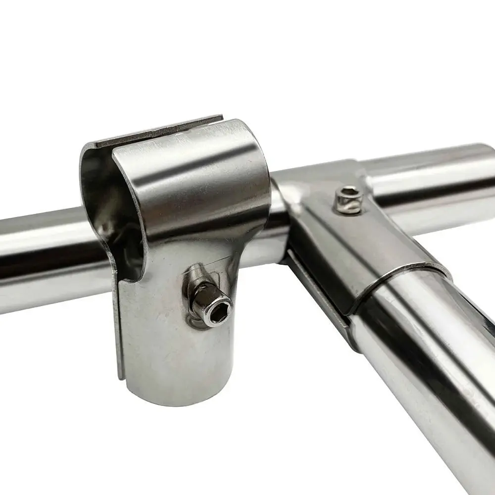 Pipe Joint Stainless Steel Tube Connector Rod Support Clothes Display Rack Round Fixed Clamp Practical Furniture Hardware
