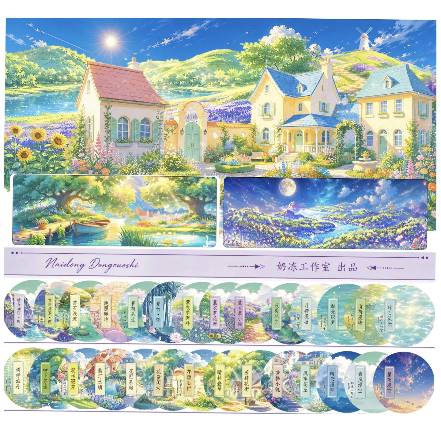 Naidong Studio Modern Style Washi Tape 17th Edition for Journal Scrapbooking DIY Craft Decoration