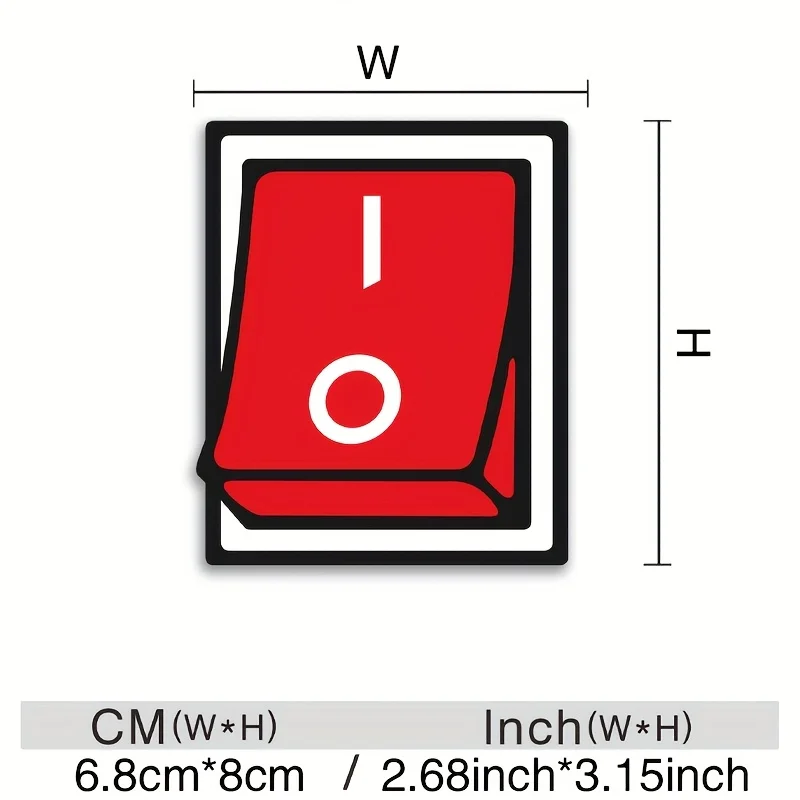 1PC「面白いトグルスイッチカーステッカー、ユニークなデザインのデカール、愛好家のための独特なカーアクセサリー、大胆な車の装飾」