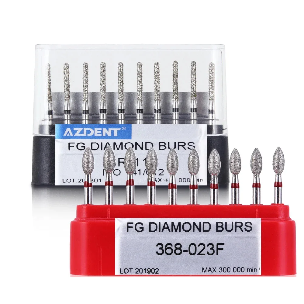 AZDENT 10 unids/caja fresas de diamante Dental de alta velocidad dentista taladros de diamante súper gruesos herramientas de pulido de laboratorio Dental Dia.1.6mm