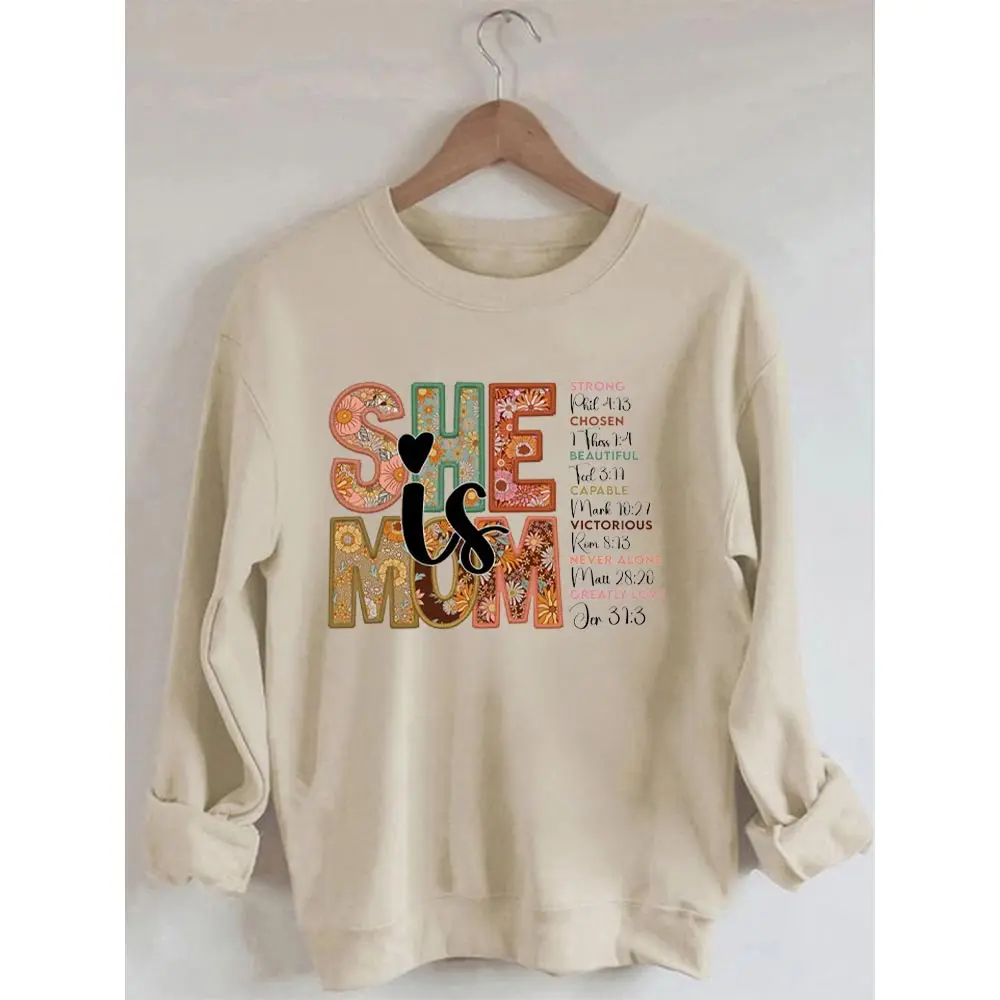 

Rheaclots She is Mom Printed Long Sleeves Sweatshirt