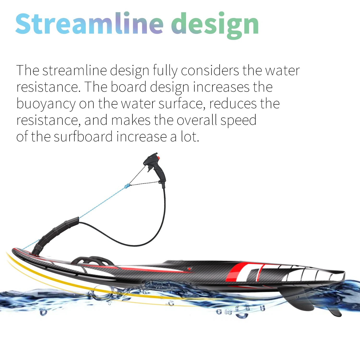 Summer High-Speed Surfboard Lightweight Carbon Fiber Surfboard 109cc Fuel Engine Powered Surfboard Jet Surfboard