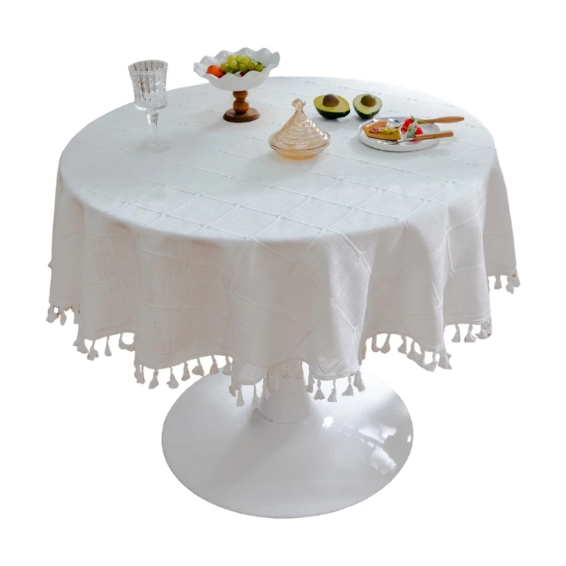 12PD Against Slip Round Dining Tablecloth Suitable for Parties and Daily Meals