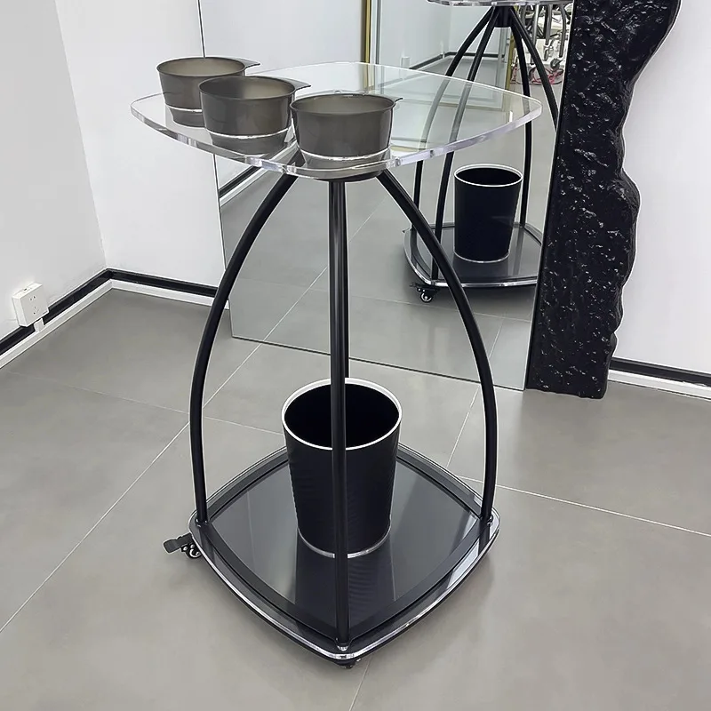 Hair Perm And Dyeing Barber Shop Beauty Salon Trolley Stainless Steel Trolley Beauty Salon Rack Tool