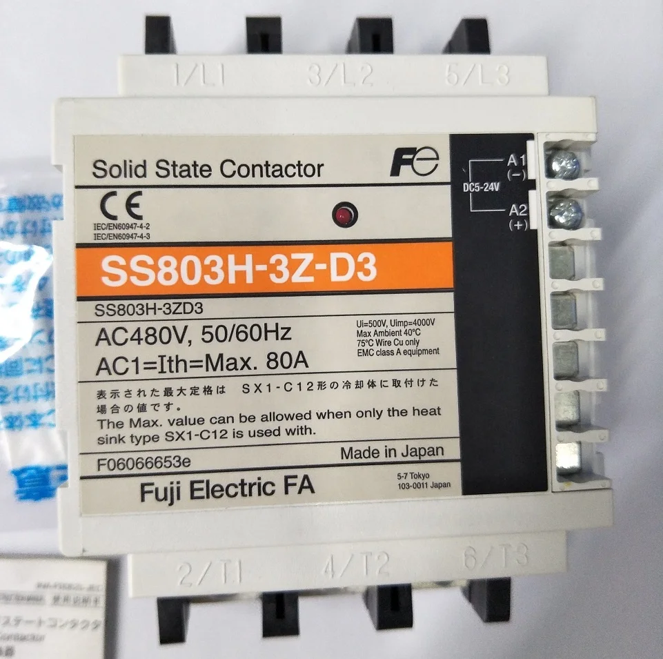 

New Original Solid State Contactor 3-Pole SS803H-3Z-D3 380V 80A FUJI Electric FA