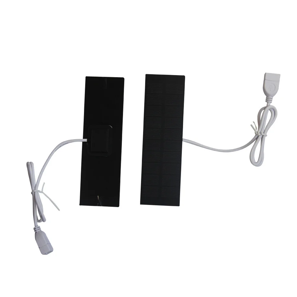 1W 5V Solar Panel Charger with 50cm Cable for 3.7V USB Powered Devices Including Portable Lights For Fans and Pumps