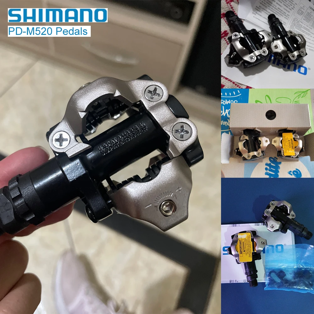 SHIMANO M520 Bike Pedals for Men Women SPD PD-M520 Self-locking MTB Mountain Bicycle Pedals M8020 M8100 M540 Original Parts