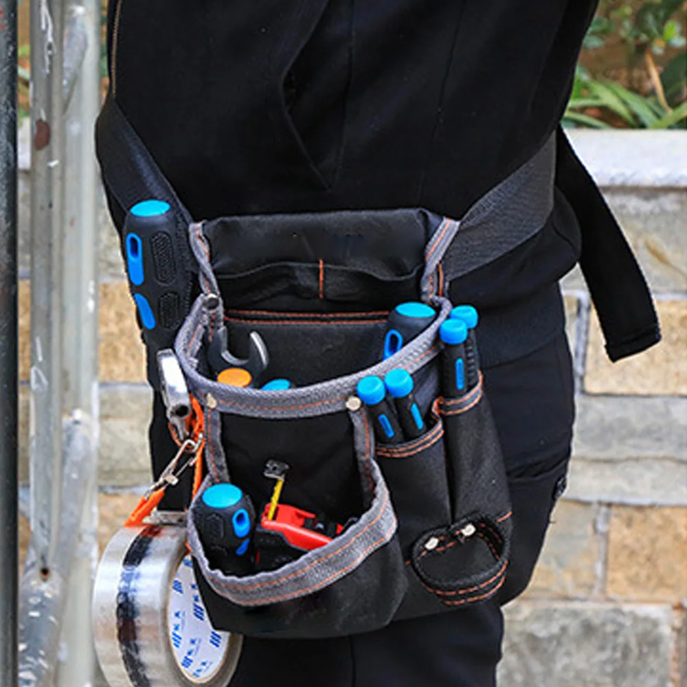 8-Pocket Padded Tool Belt/Utility Pouch Adjustable 3-Inch Belt Multi-Function Pouch for Carpenter Electrician Pliers