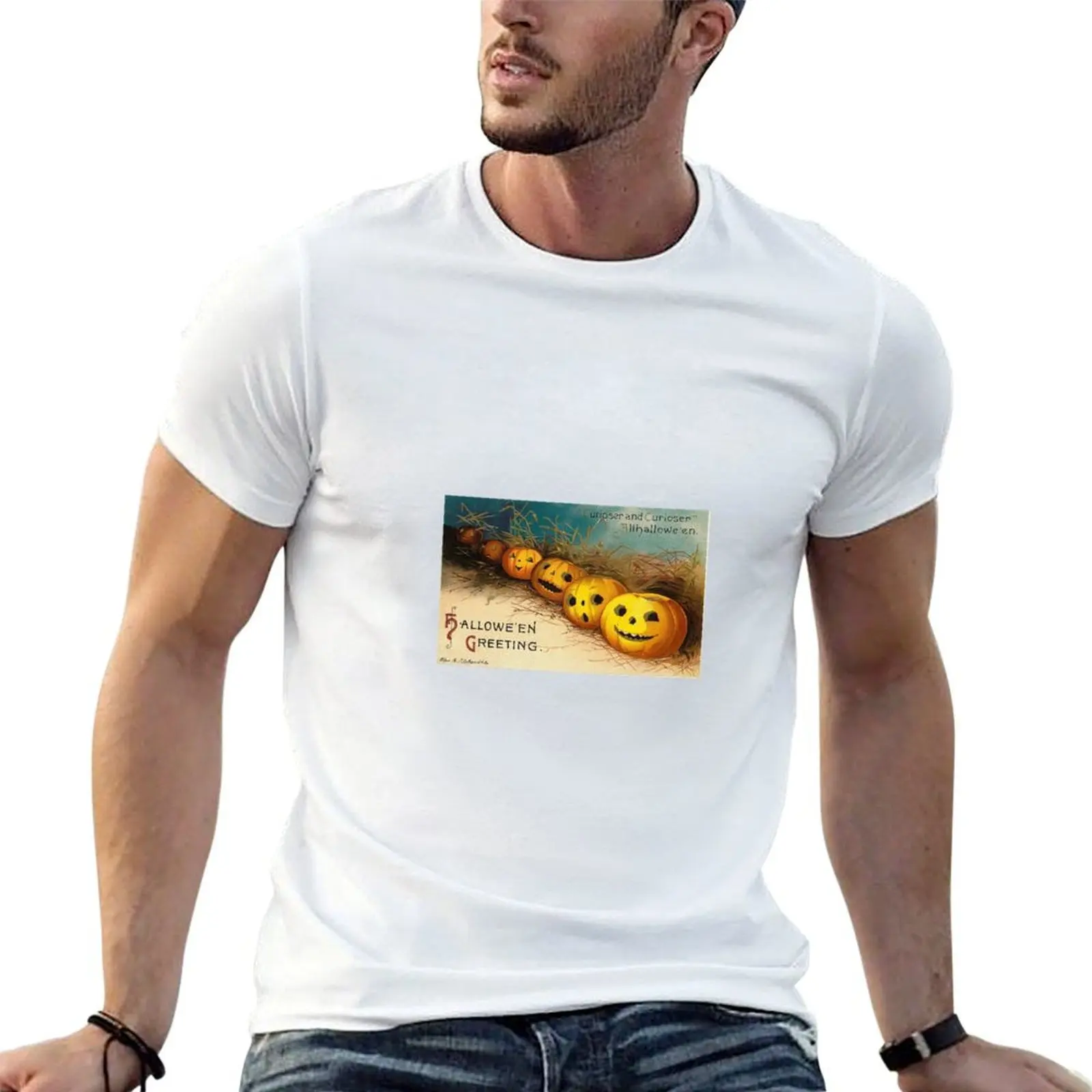 Vintage Halloween Greeting Cards Classic Posters T-Shirt Summer Festival T-Shirt