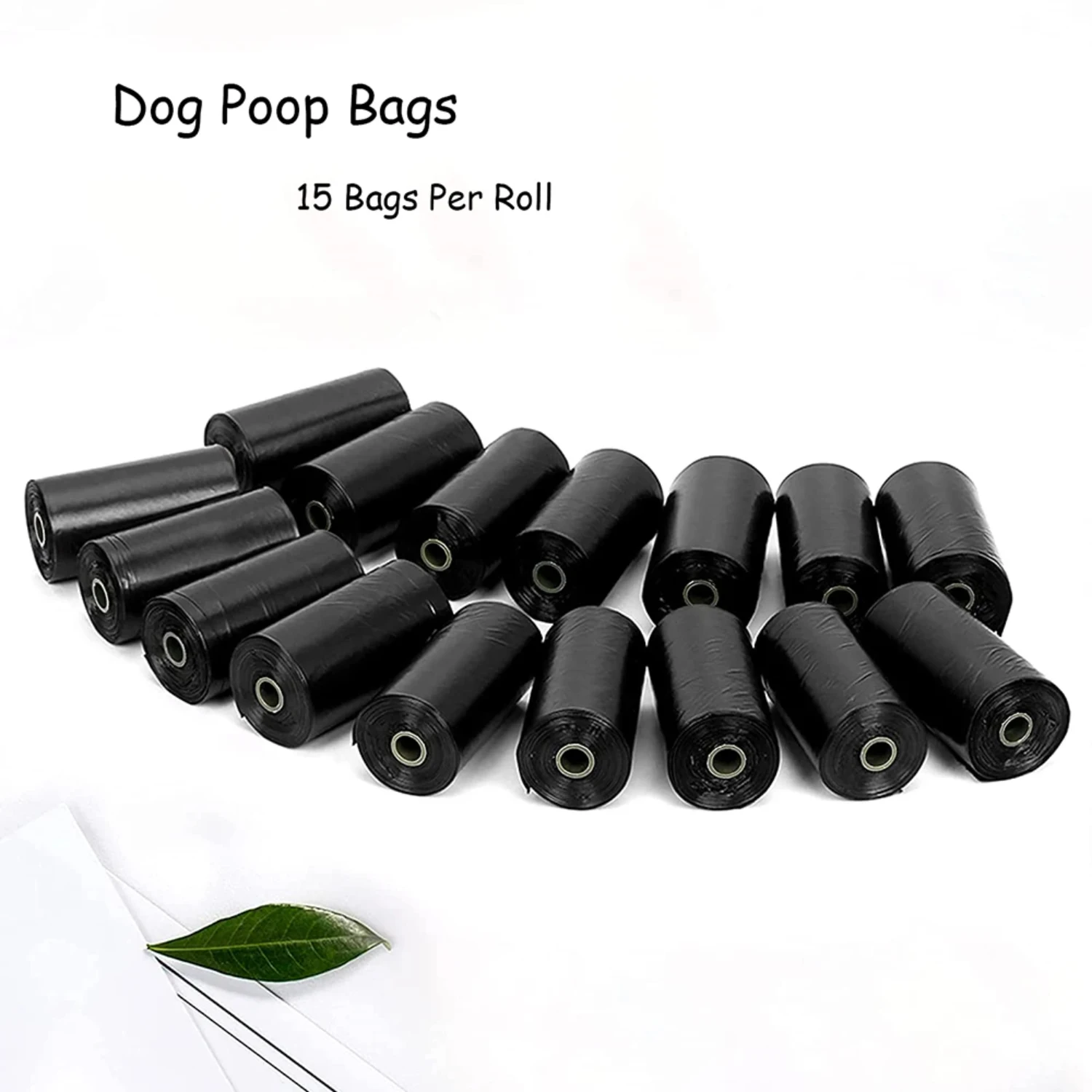 New Convenient, mess-free, unscented dog poop bags for stress-free outdoor adventures - Deluxe set includes 15 bags, handy dispe