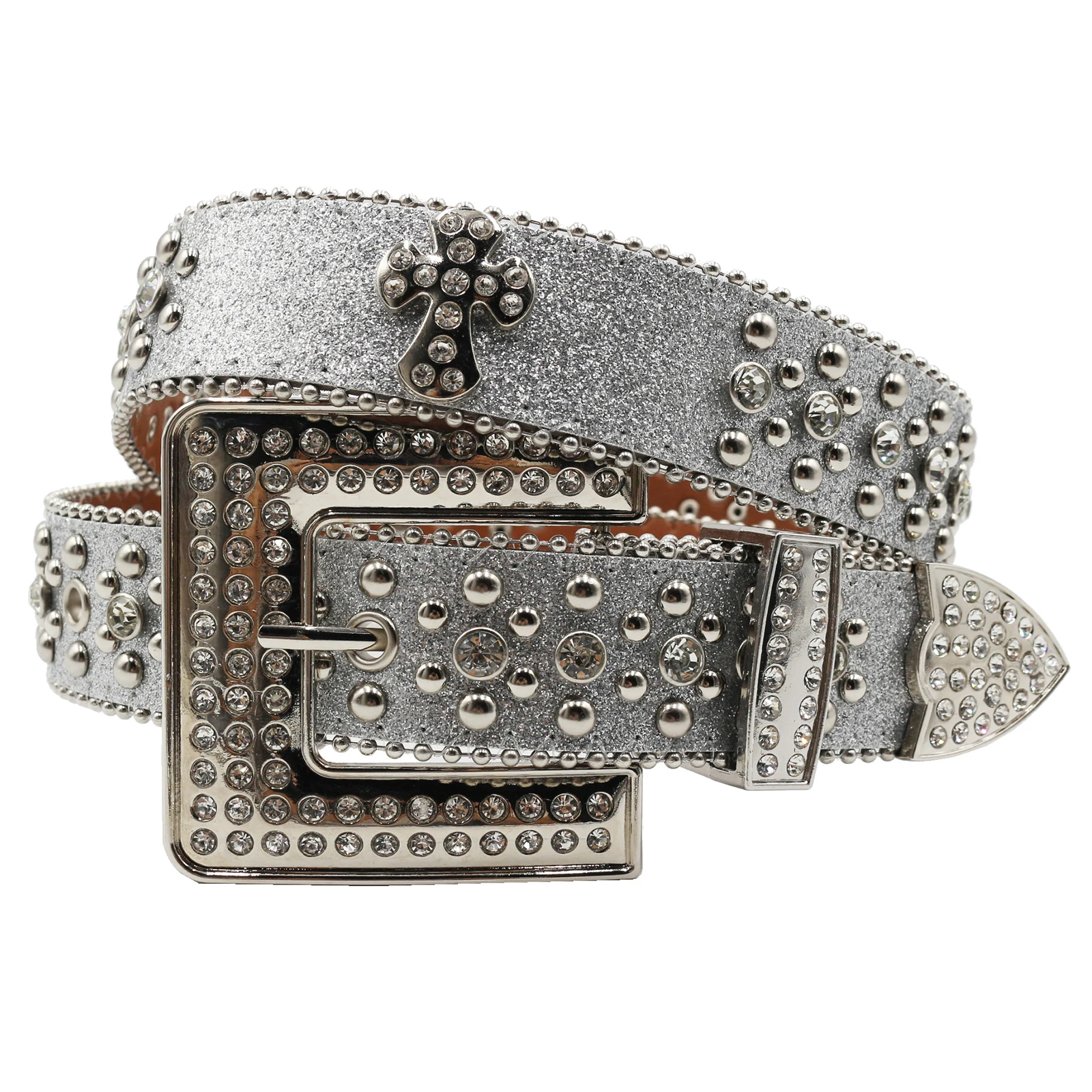 Sparkle Designer bb Diamond Belt Crystal Leather Belt For Jeans Pants Women Men Western Rhinestone Belt Y2K