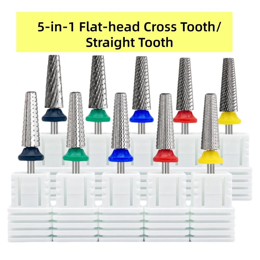 Large Barrel Tungsten Carbide Nail Drill Bit, Dual Direction Left & Right Hand Use, Professional Nail File Bit for Gel Removal M