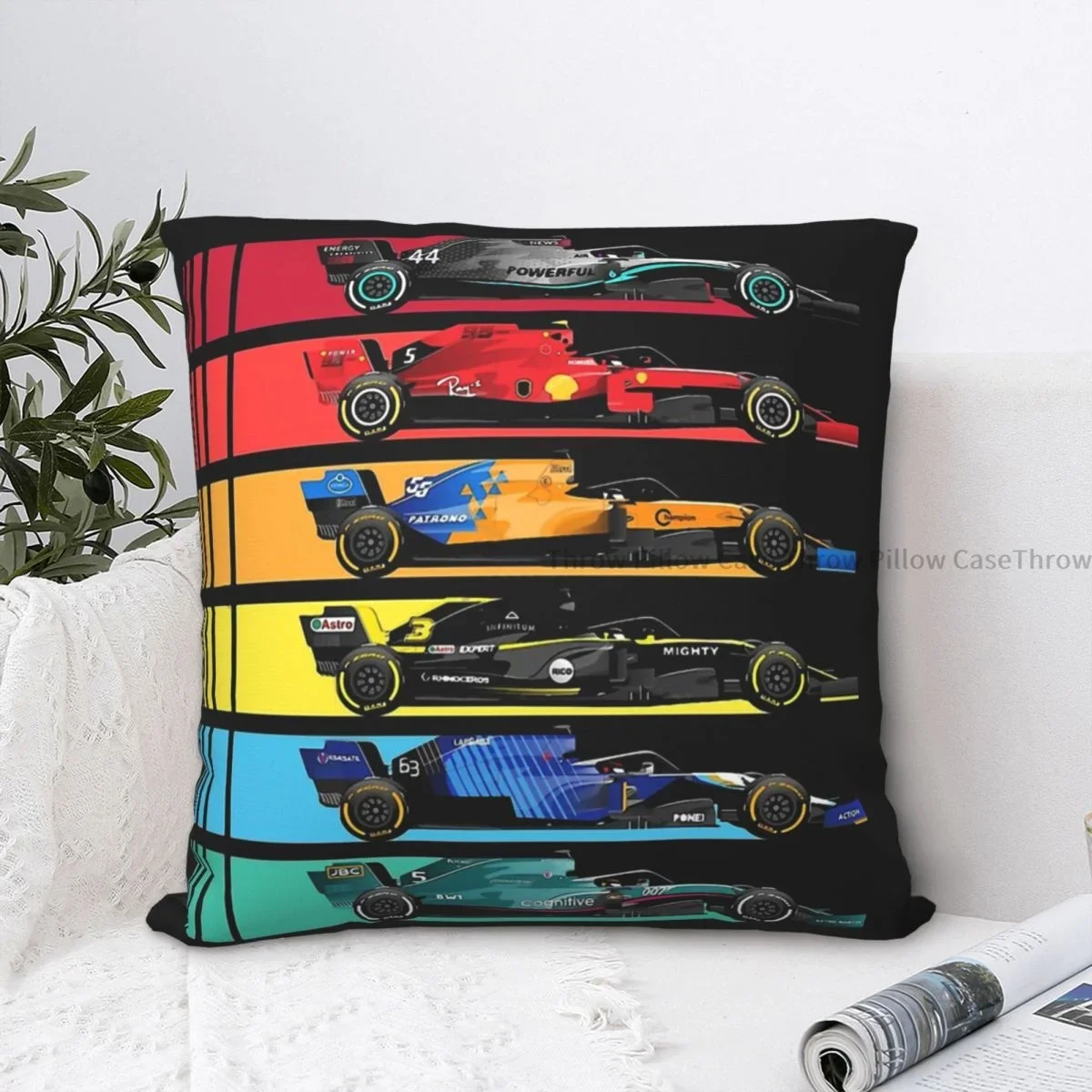 Grand Prix 2022 Throw Pillow Case Formula 1 2022 Backpack Cojines Covers DIY Printed Breathable Chair Decor