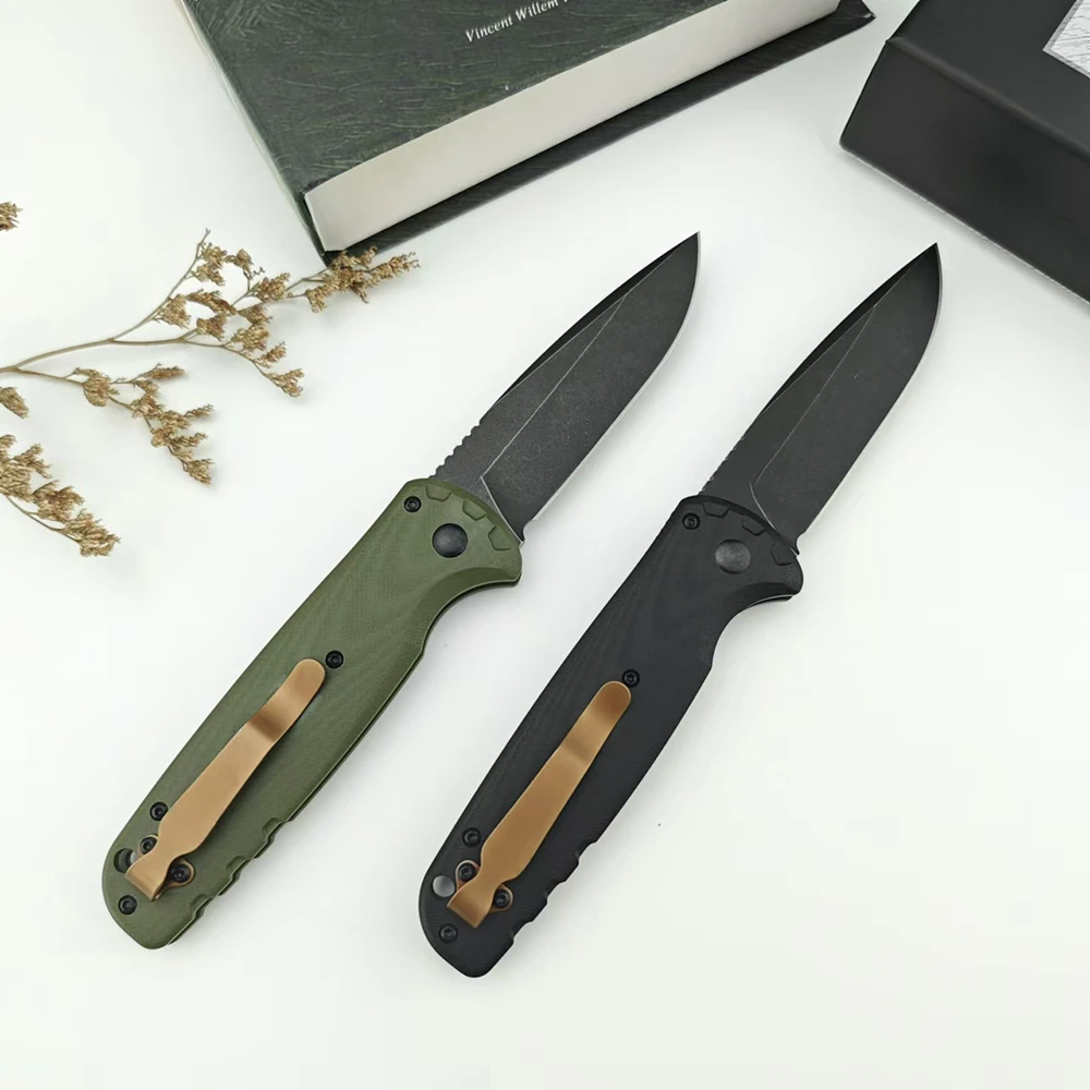 BM 4300 Pocket Folding Knife D2 Steel Sharp Blade G10 Ergonomic Handle EDC Knife Multifunction Ooutdoor& Daily Tools Men Gifts