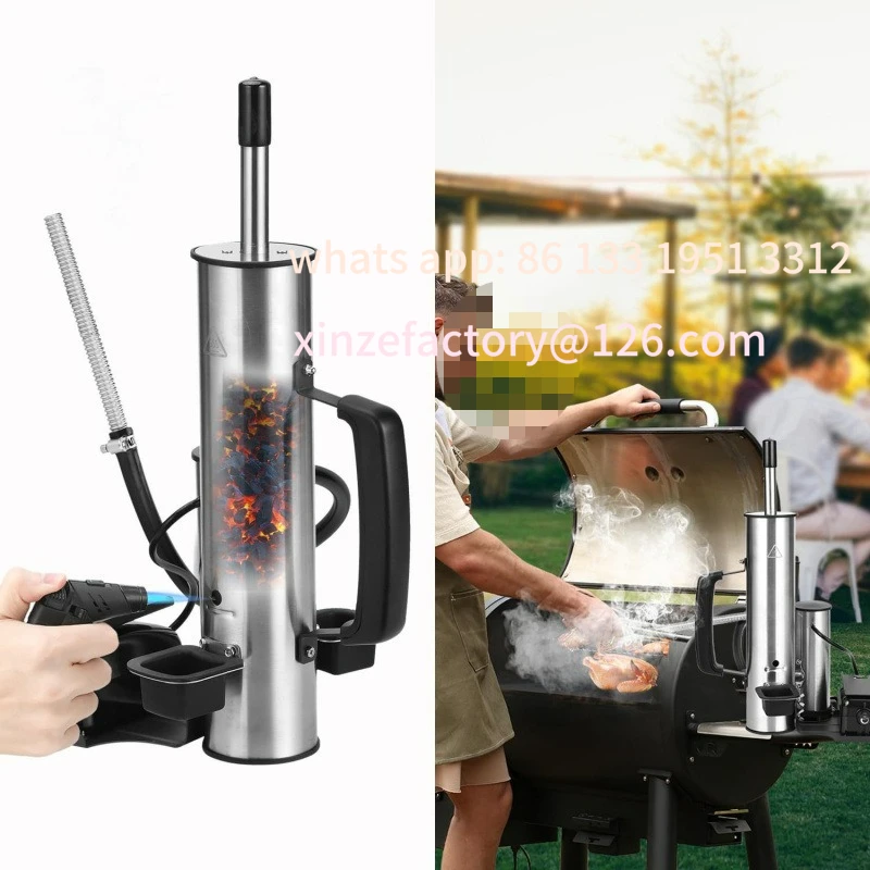 Smoke pipes for pellet smokers, smoke generators with air pumps