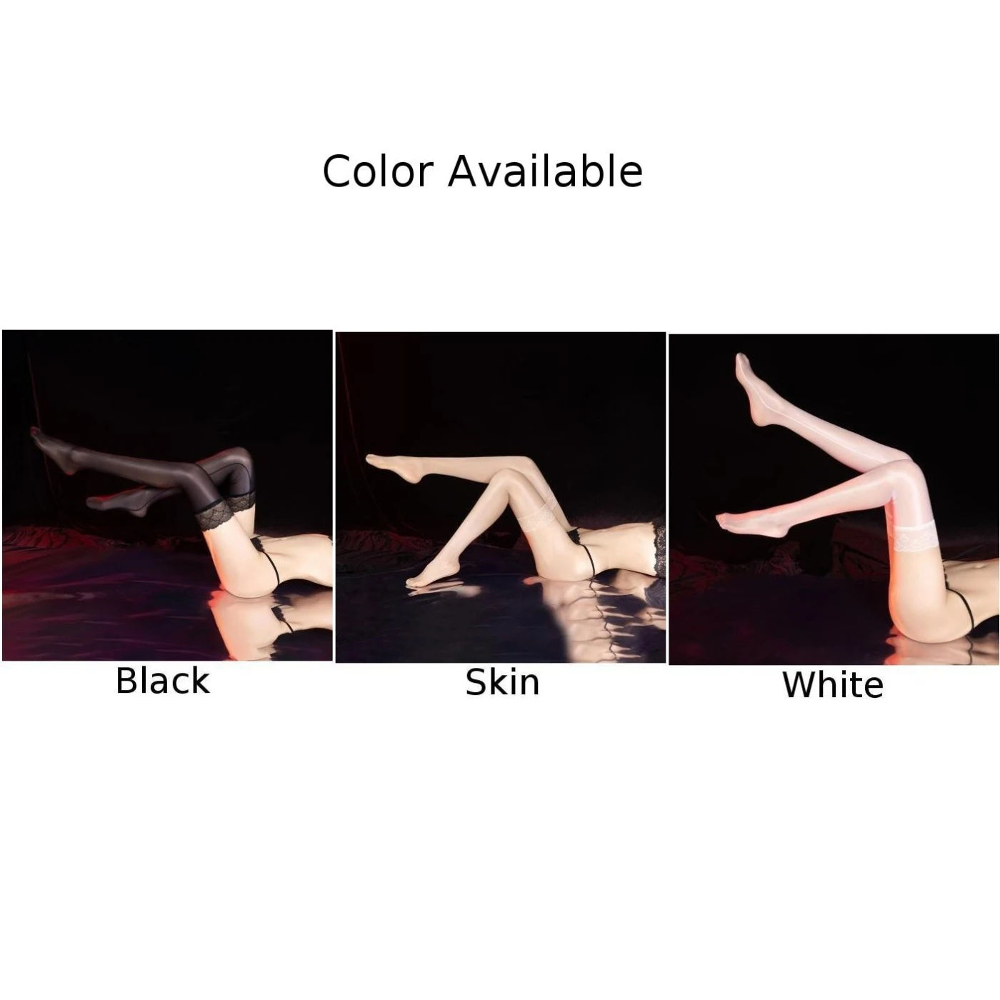 女性用の透明なレーストリム,伸縮性のあるナイロンストッキング,オイル,光沢,シリコン製,2022