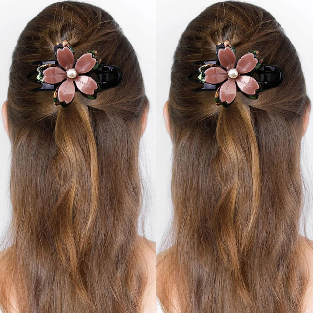 

Duckbill Hair Clip Acrylic Flower Barrette For Thick Thin Curly Long Hair Non Slip Grip Bath Face Wash Makeup Cooking Tool