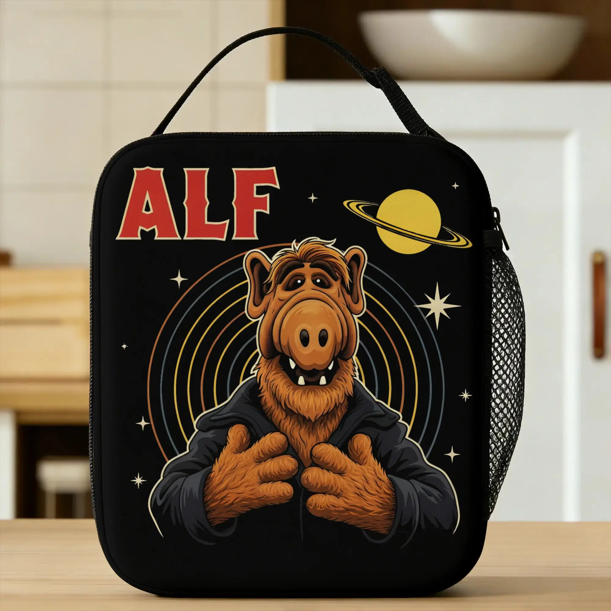 Bolsa Térmica ALF Alien Life Form para Almoço, Lancheira Divertida para Piquenique ao Ar Livre, Bolsas Térmicas Convenientes para Almoço Unissex, Bolsa Cooler com Estampa Oxford