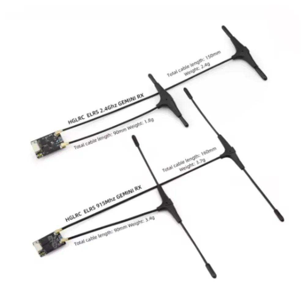 HGLRC ELRS GEMINI RX Receptor duplo 2.4G/915Mhz True Diversity para FPV Peças DIY de longo alcance
