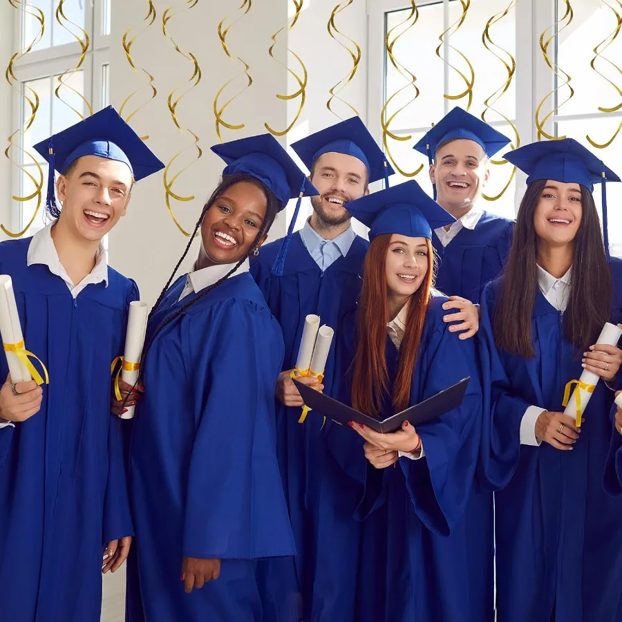 ゴールドの吊り下げ渦巻き装飾 30個 結婚式、ベビーシャワー、誕生日、クリスマス、新年のお祝い用 ツインテール天井飾り