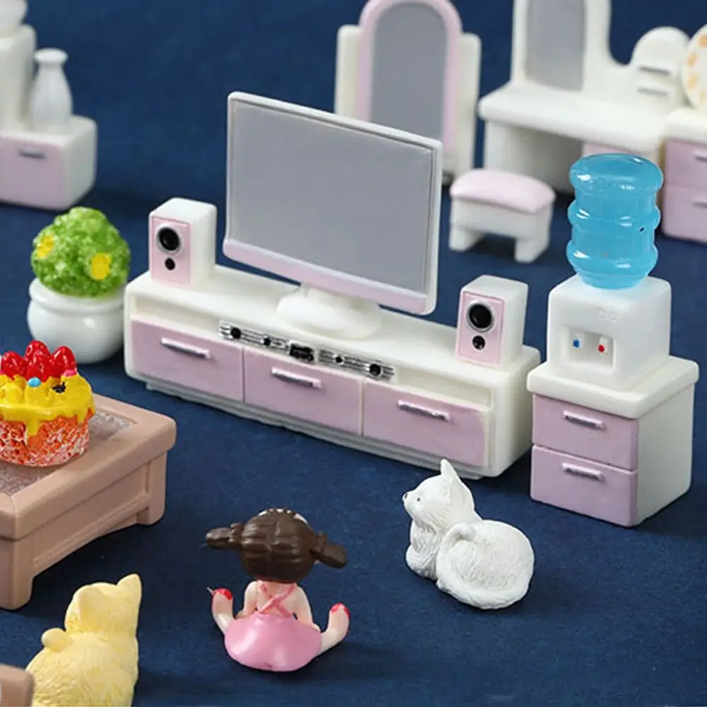 Mini Furniture 1:12 Chair Bathroom Bed TV Dollhouse Furniture Doll House Accessories Armchair Couch Set Miniatures Furniture