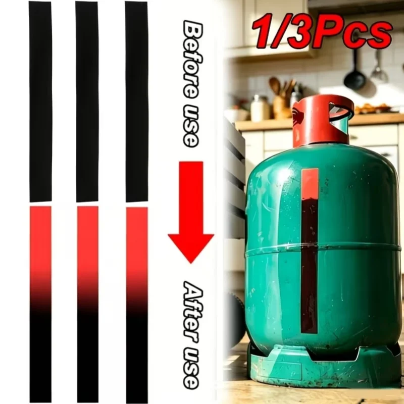 1/3PCS Reusable Thermochromic Liquid & Gas Level Indicator Strips Decoration For LPG/Butane/Propane 200mm Caravan Accessories