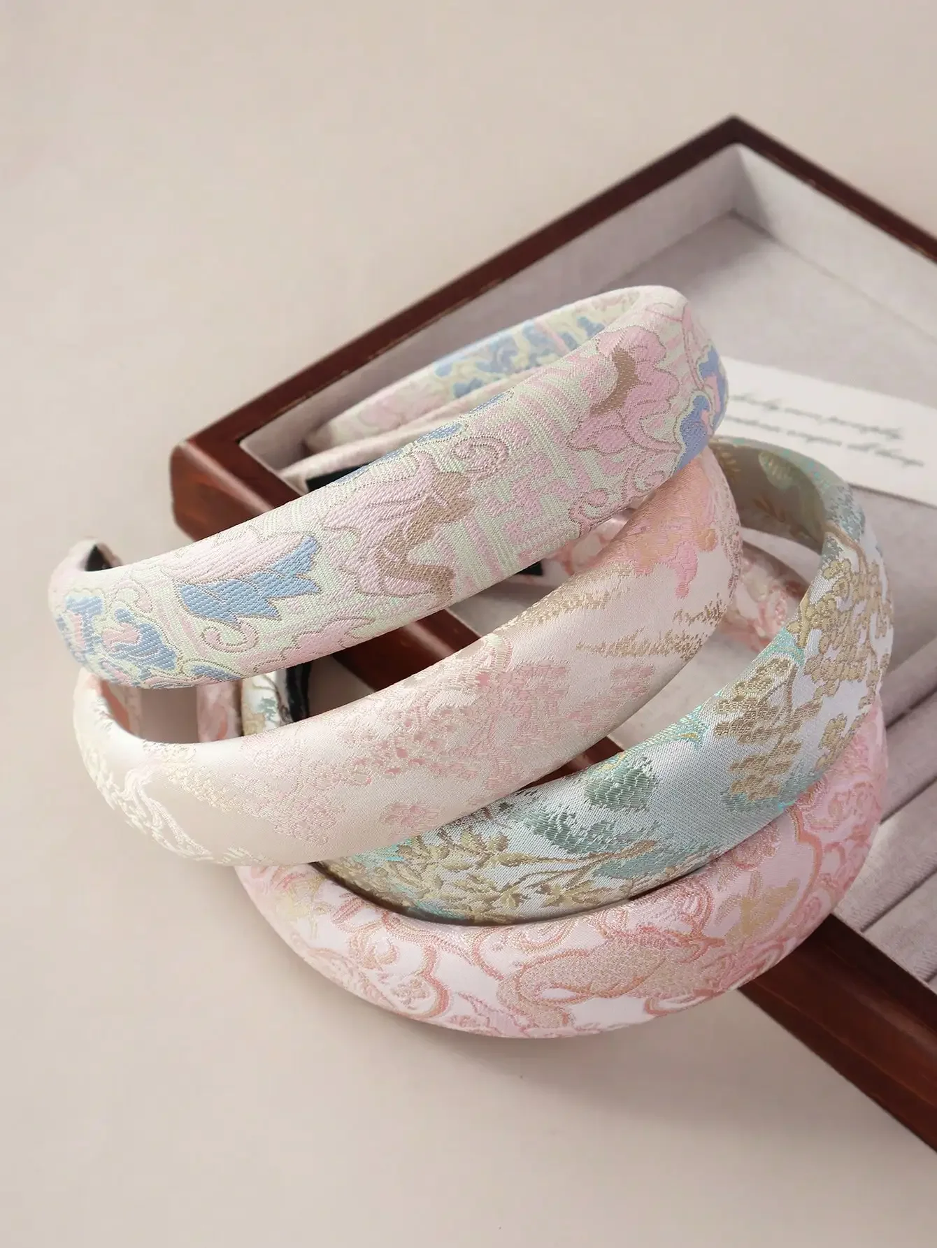 

Stylish Multicolor Printed Satin Headband For Women Hair Accessories