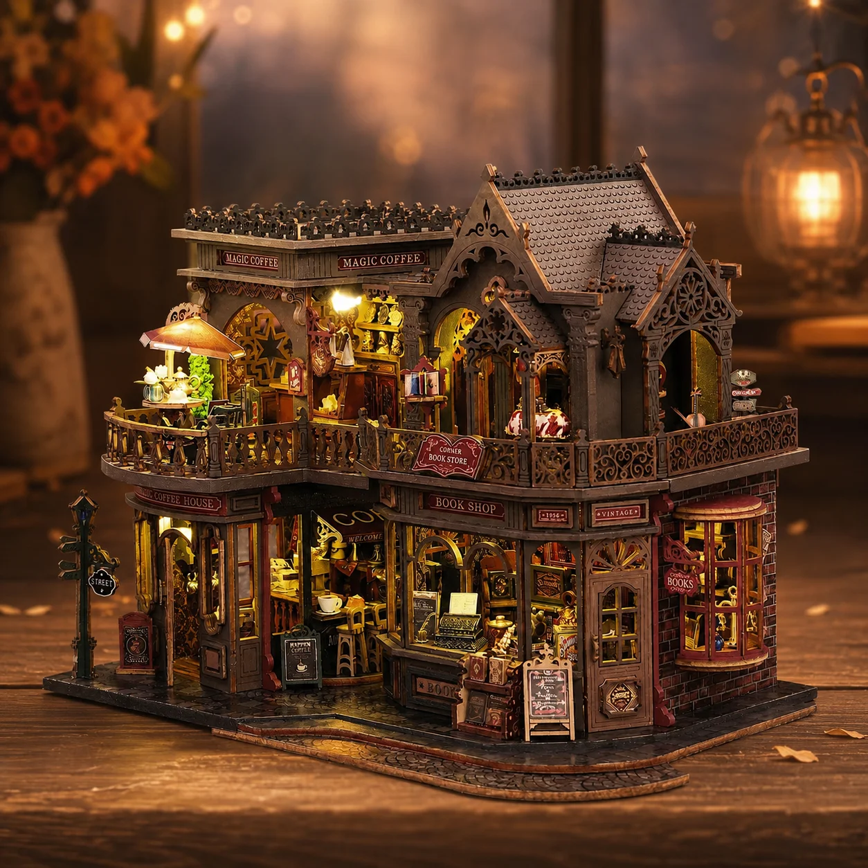 Model Kit House - DIY 3D Wooden Coffee House Book