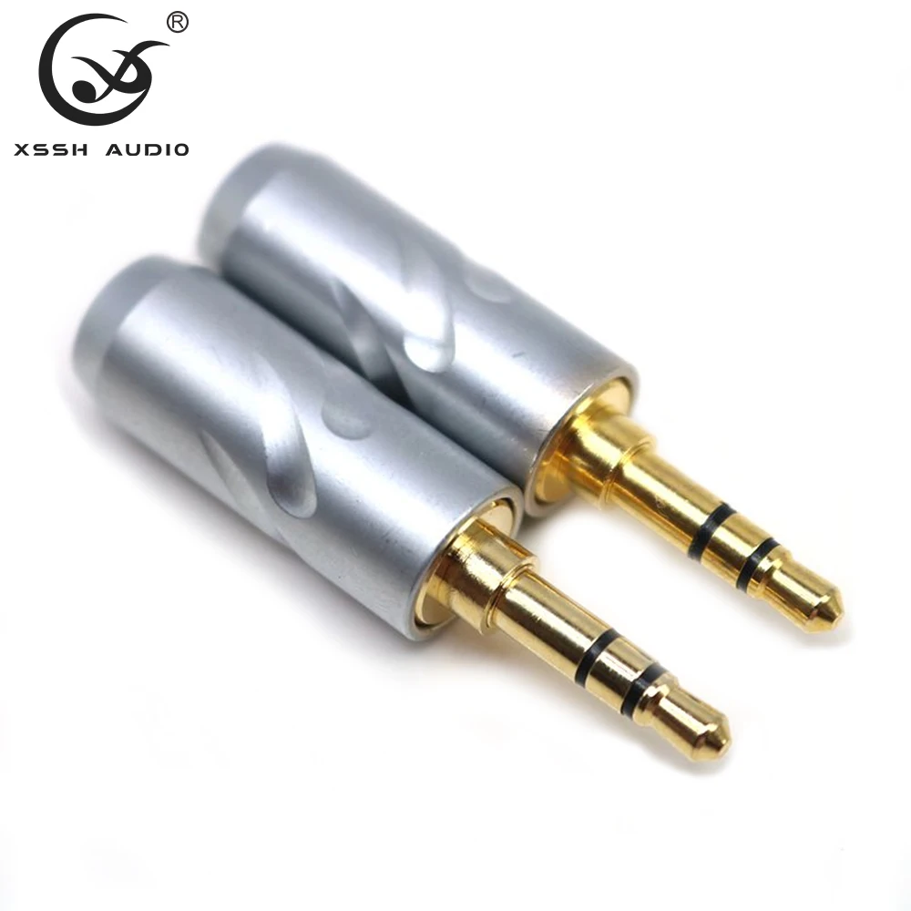 YIVO XSSH Gold Rhodium Silver Plated 3.5MM Stereo Audio Plug,OEM  HIFI Headphone Microphone Earphone Jack Cable Connector