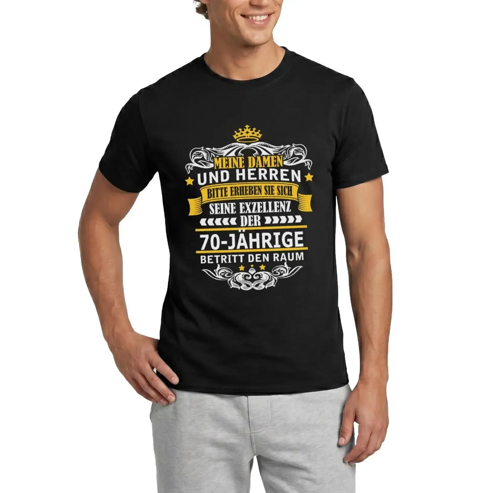 Siebzigster Geburtstag Seine Exzellenz Der 70 Jährige Männer T Shirt vintage Washed Unisex fashion Breathable Casual Versatile