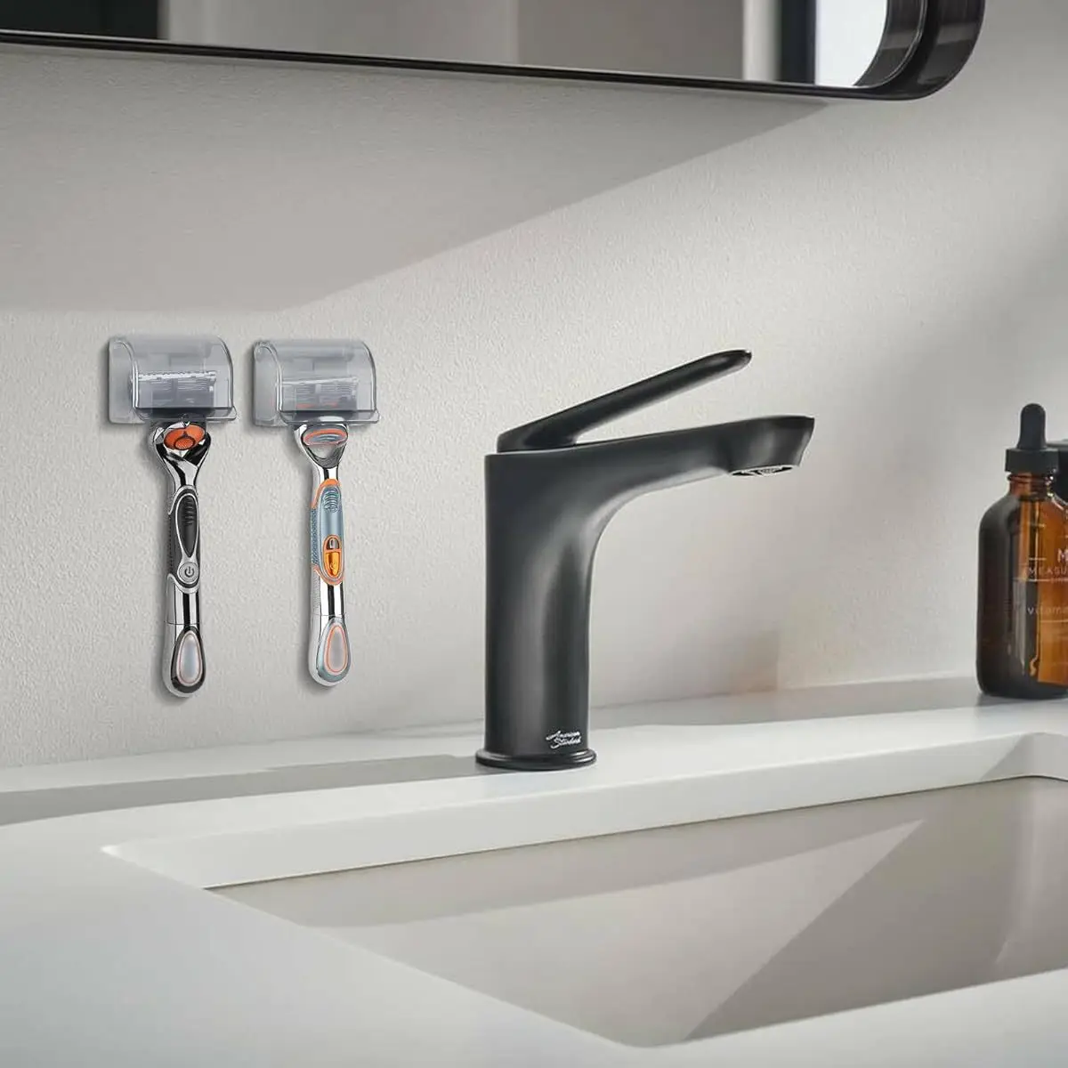 Wasserdichter und staubdichter selbstklebender Rasiererhalter zur Wandmontage im Badezimmer für die Dusche, Hakenständer, Gillette-Rasierer, Rasierhalter – Detail 7
