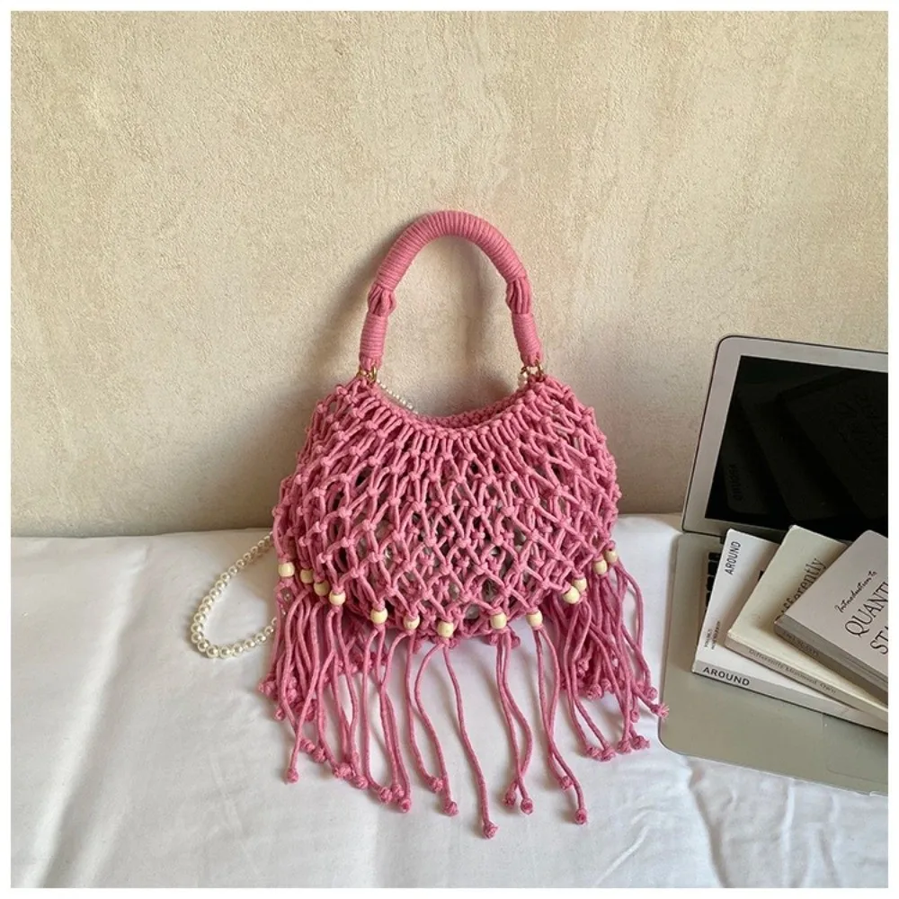 

Новая легкая сумка через плечо ручной работы с бахромой, пляжная сумка в богемном стиле, летняя сумка