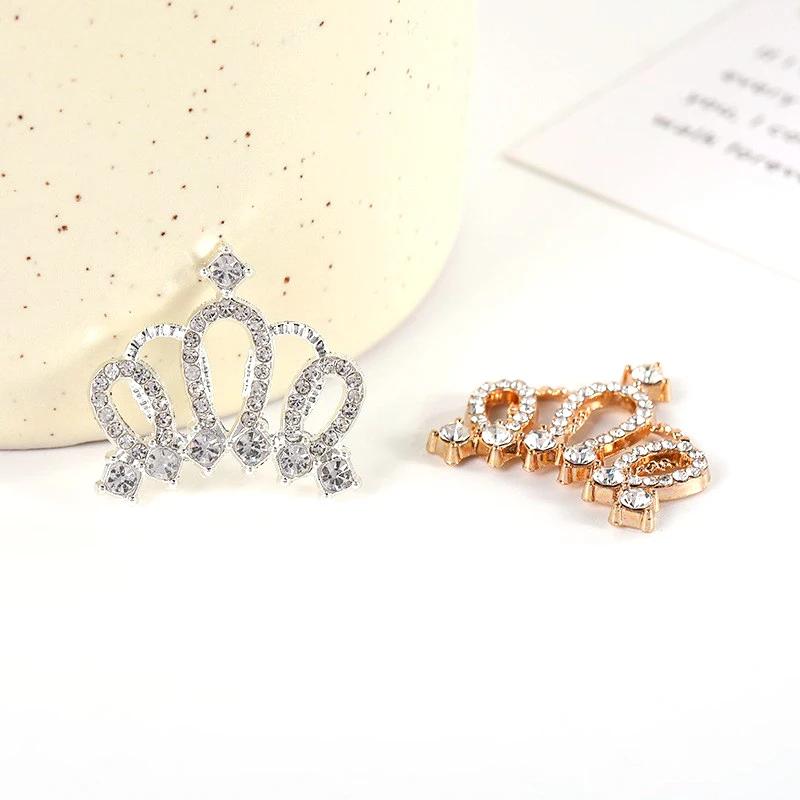 5Pcs 22*24mm 절묘한 라인 석 크라운 합금 쥬얼리 액세서리 Diy 웨딩 의류 활 장식 액세서리