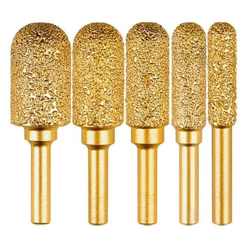

AB34-5PCS Emery Rotary Burr Grinding Heads With 6Mm Round Shaft For Metal Engraving, Polishing, And Grinding On Hard Surfaces