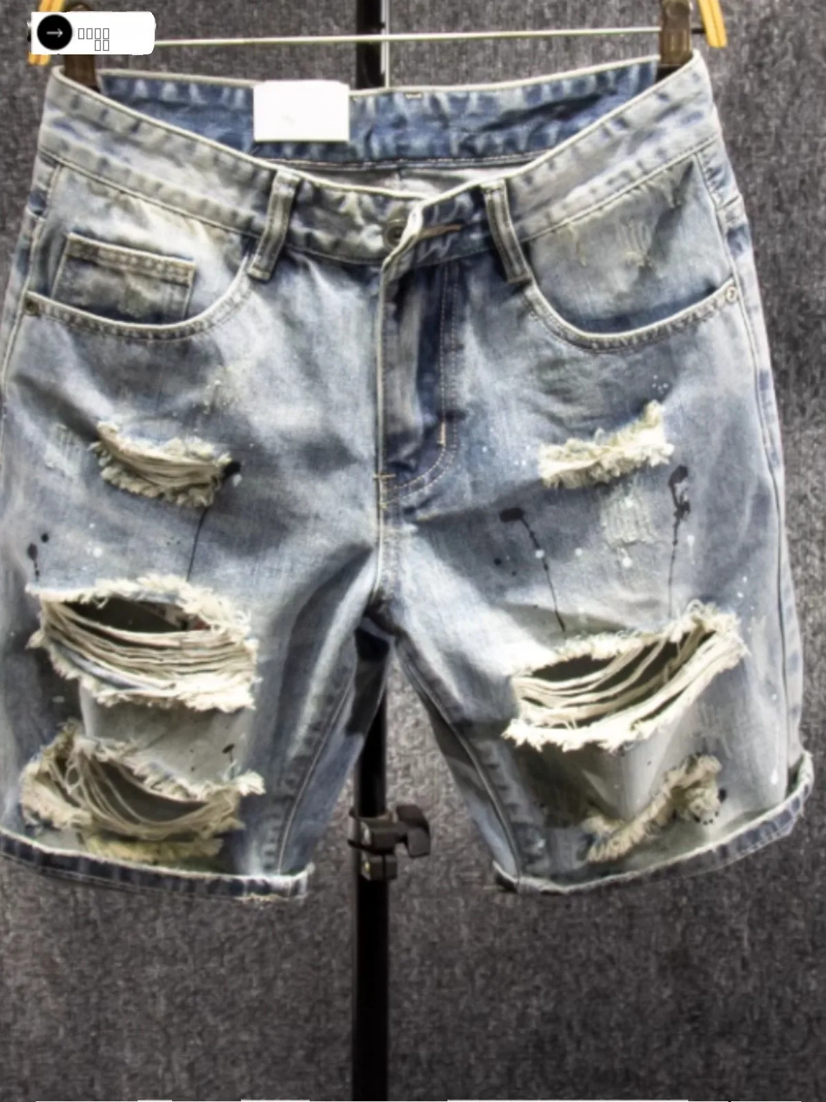 

Мужские джинсы-брюки в стиле ретро, джинсовые, с эффектом потертости и разрывов, свободного кроя, прямые, до щиколотки, летние, повседневные, для молодежи