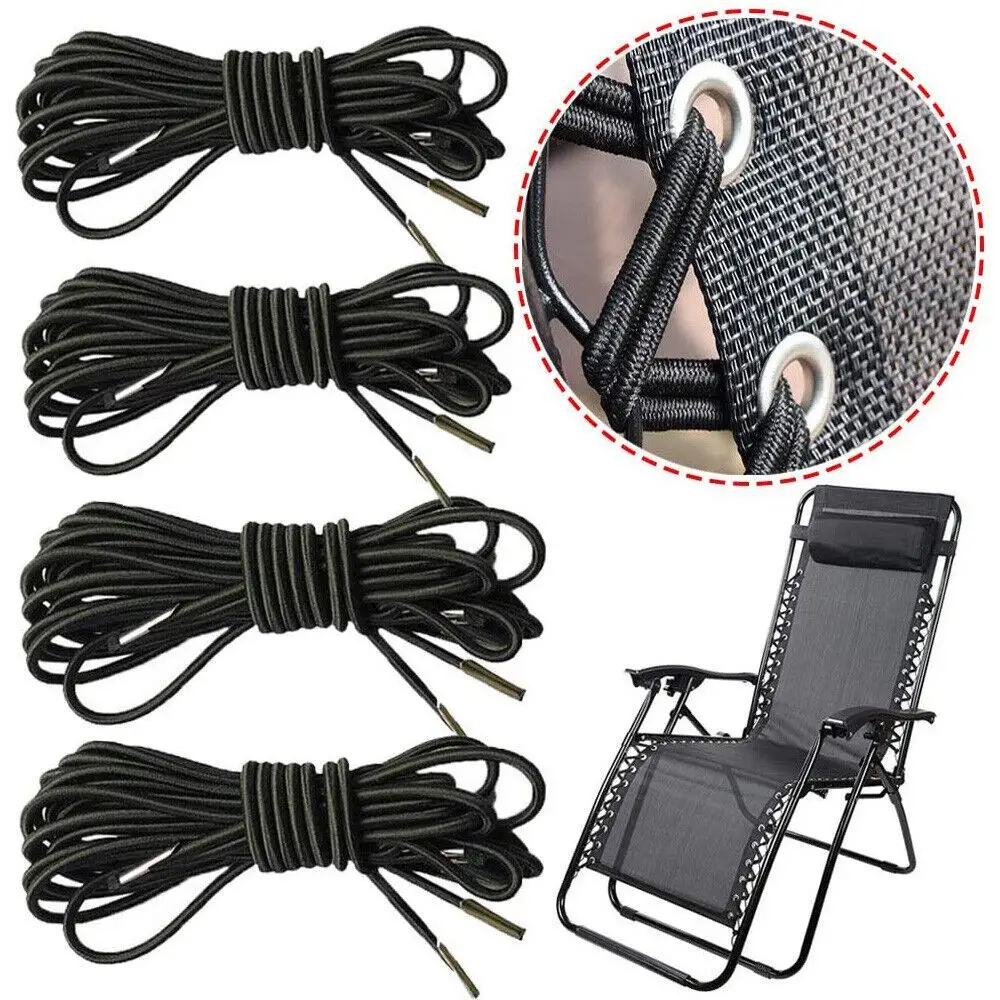 4Pcs/set Sun Loungers Fixing  Elastic Cord Rope Reclining Chair Replacement Repair Cord Kit