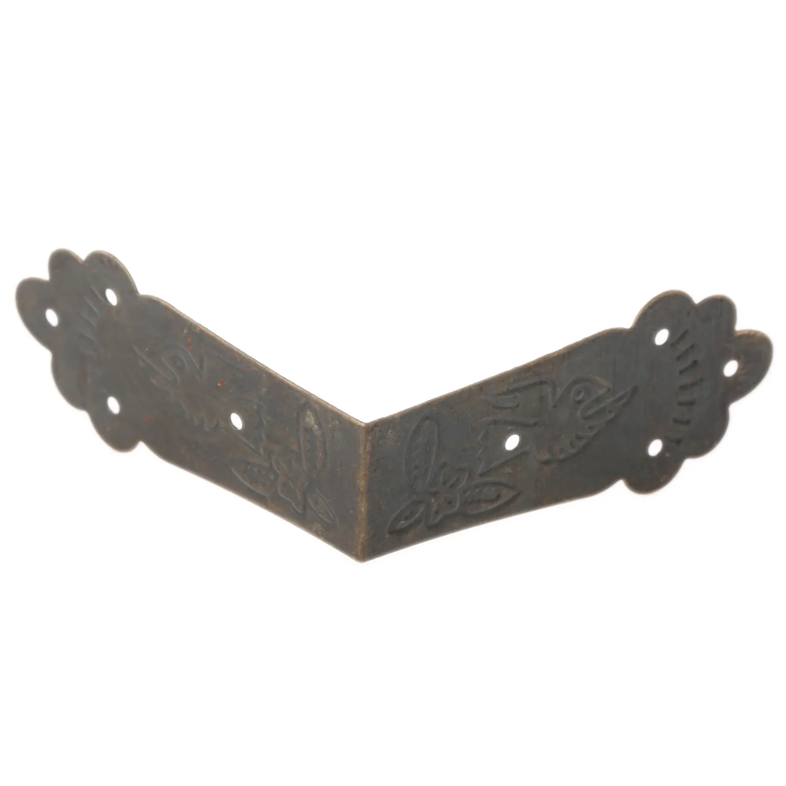 20pcs L Shaped Metal Decorative Corner Bracket Straps Corner Protector Guards Edge Cover with 160pcs Nails for Wooden Case Box