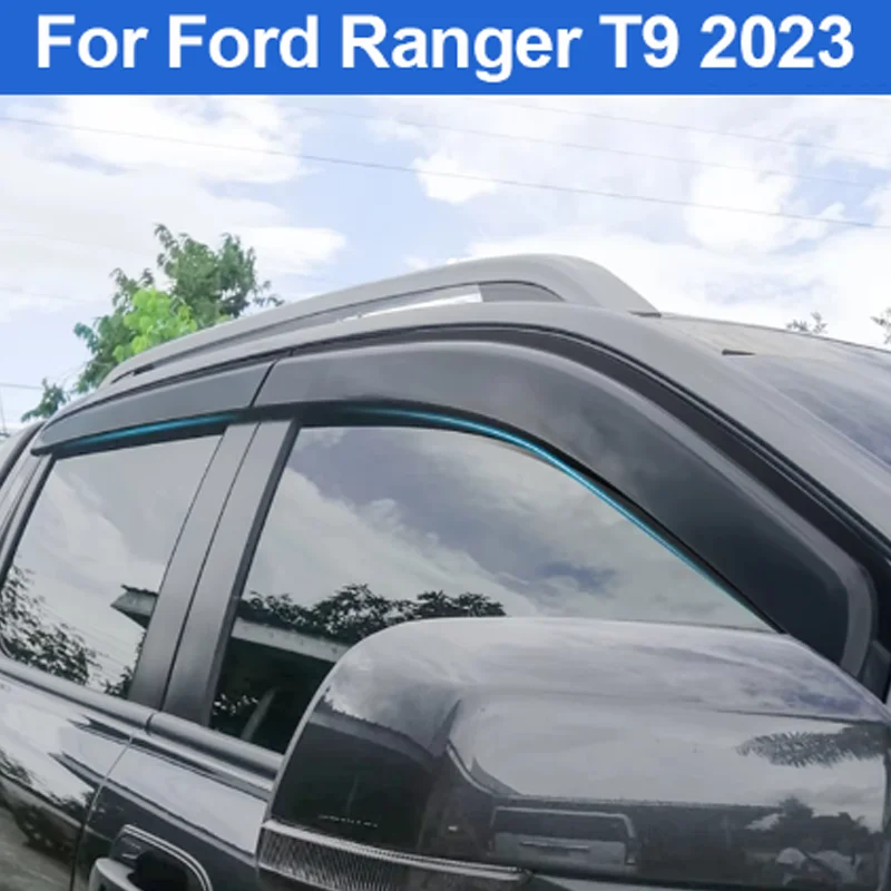 

for Ford Ranger T9 2023 2024 2025 Car Window Visor Weather Shield Wind Deflector Deflectors Weather Shield Auto Accessories