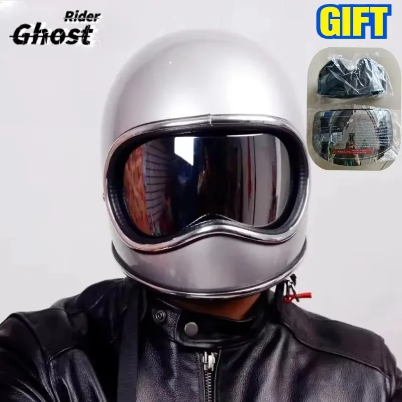 Vintage Motorcycle Helmet Japan Tech Fiberglass Shell Moto Helmet DAVID 2 Series Rider Gears Korea Style Vintage Capacetes