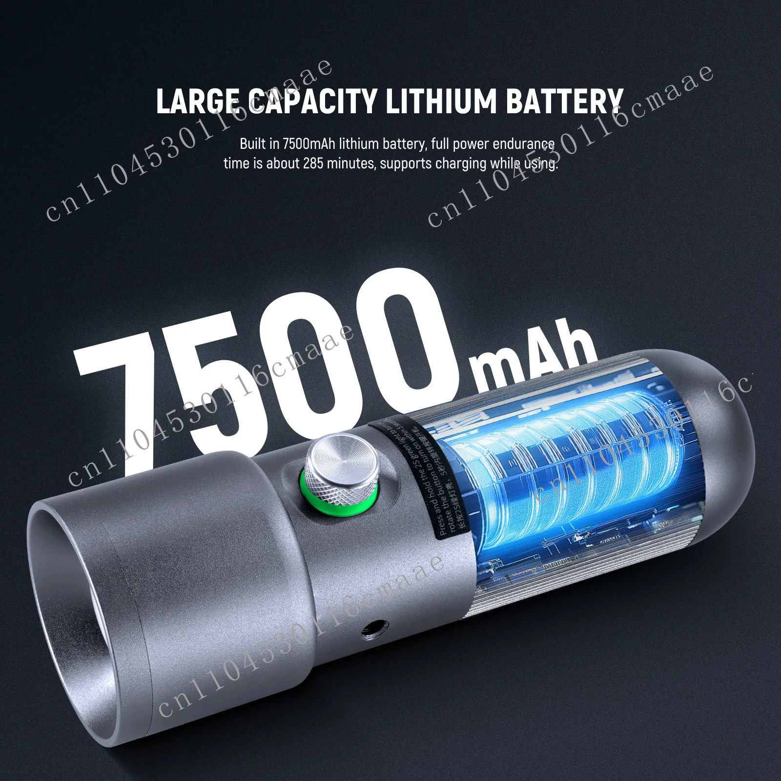 Photography Flashlight with 4 Colors/20 Gobo Filters/7500mAh, 10W Portable LED Video Spotlight