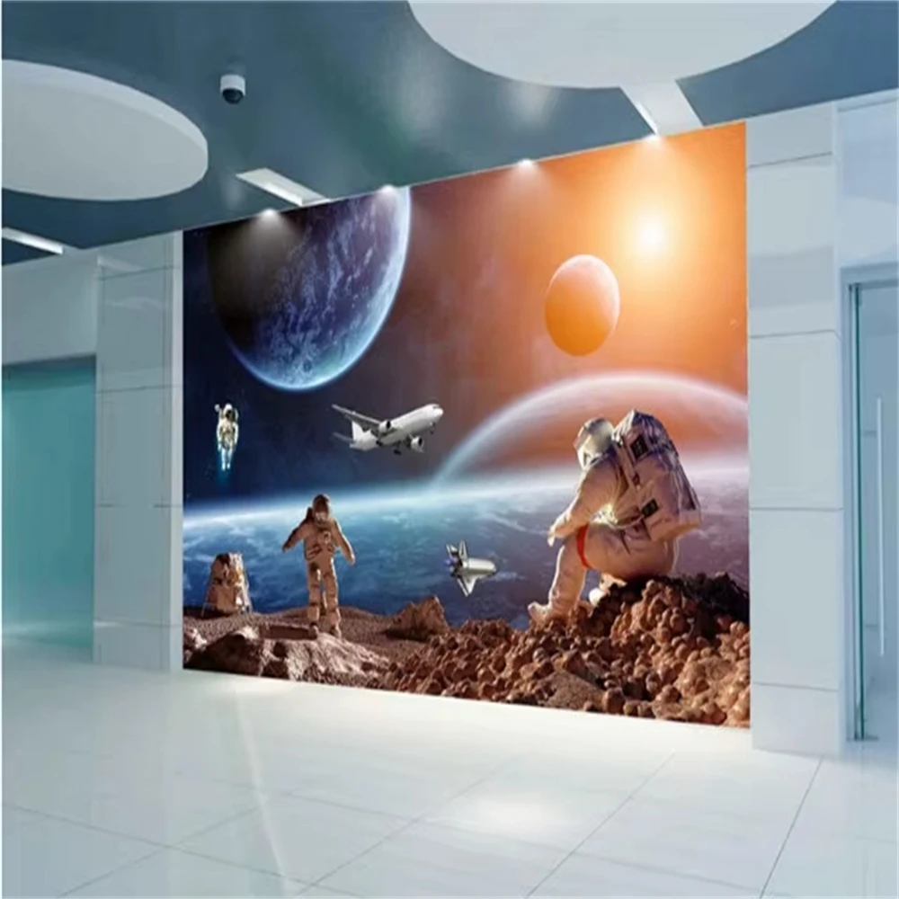 custom photo 3D stereoscopic sofa wallpaper for living room bedroom mural wall paper planet moon night sky wall mural wallpaper