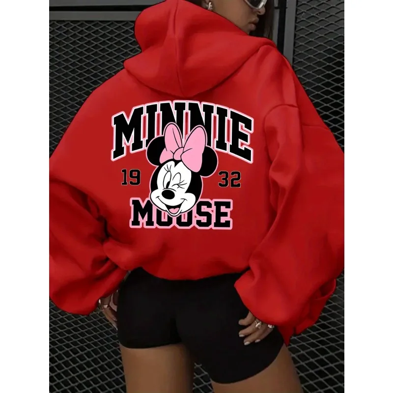 Disney Minnie Mouse Christmas Journey Sweatshirt Autumn/Winter New Men's and Women's Fashion Street Clothing