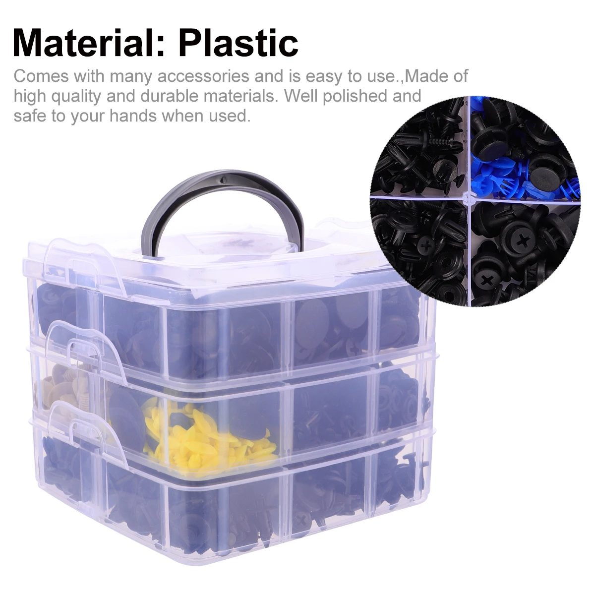

650Pcs Automotive Rivet Fastener Set with Storage Box for Car Door Panel Bumper Trim Clip Retainer Moulding Fixing Kit